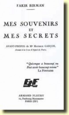 Mes Souvenirs et mes Secrets de Fakir BIRMAN